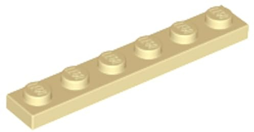 LEGO Plate 1x6, Part Number 3666 (Tan, 10, Bricks)