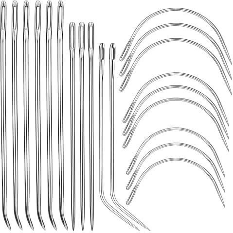 Tundi Nähnadeln, 20 Stück Ledernadeln Hand, 2 bis 3 Zoll Gebogene Nähnadel | Nähnadeln Set, nähnadeln für leder, Heimpolster, Ledernadeln zum Handnähen, Teppich- und Segeltuchreparatur, nadeln zum nähen