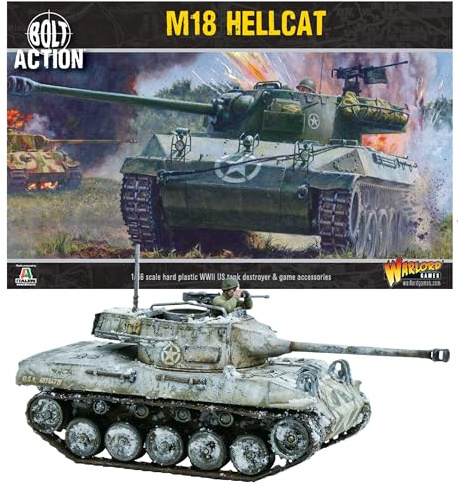 Warlord Games US Army M18 Hellcat Tank Destoyer - 1:56 / 28mm Plastic Scale Model Tank for Bolt Action Highly Detailed World War 2 Miniatures
