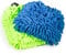 Cosey - 2er Pack Chenille-Reinigungshandschuh, 19x25cm, blau/grün