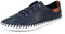 Lunar St Ives Leather Plimsoll 6 UK Navy