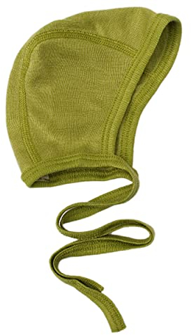 Cosilana Baby Häubchen aus 70% Wolle und 30% Seide (Grün, 50-56)