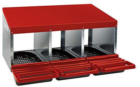 Little Giant® Verzinkter Nistkasten mit Kunststoffkorb | Hühnerstall | Hühnernistkasten | Strapazierfähig | Dreifach