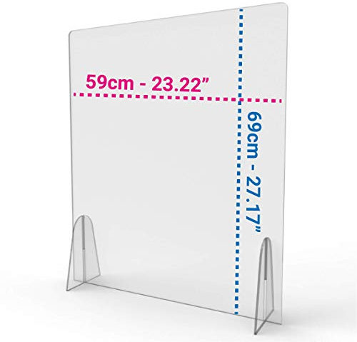 Trennwand trasparant | Siebparasputi 5 mm | Ideal für Büros - Geschäfte - Rezeption 58x69 cm