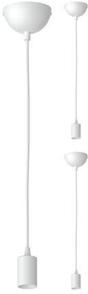 ledscom.de 3 Stück Pendelleuchte/Hängelampe DORI, weiß matt, 1x E27 max. 60W