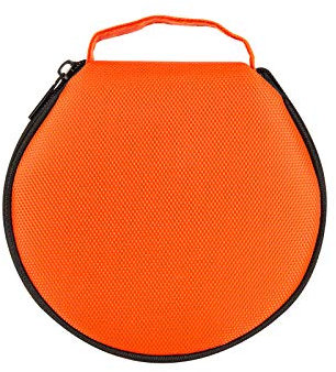 ELEZAY Small CD Case Storage Wallet DVD Disc Dividers Folder Holder Round Oxford Bag 20 Capacity Orange