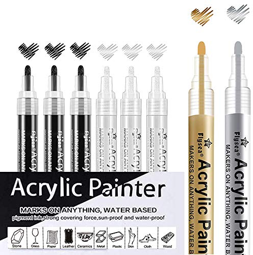 ANYE OUTLET Acrylic Paint Pens for Rock Painting,Marker Pens Waterproof 2-3mm Medium Tip Permanent Paint Art Marker Pen Set for DIY Craft Projects/Ceramic/Glass/Canvas/Mug/Metal/Wood/Easter Egg