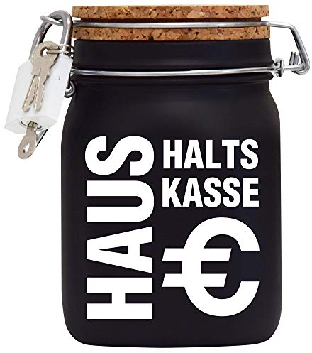 Spardose Haushaltskasse Geld Geschenk Idee Schwarz L
