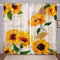 3D Blumen Fenstervorhang 183x117cm Aquarell Sonnenblume Bedruckt Vorhänge für Schlafzimmer Wohnzimmer für Kinder Erwachsene Botanische Blumen Blickdichte Vorhänge Jahrgang Postkarte 2 Paneele