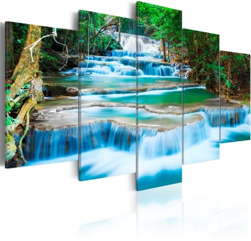 B&D XXL - Akustikbild 225x112 cm Bilder mit Akustikschaumstoff Hochleistungsschallabsorber Schallschutz Leinwandbild XXL 5 tlg Wandbild 030212-101