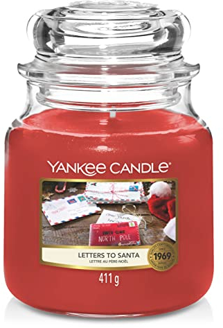 Yankee Candle Scented Candle, Letters to Santa Medium Jar Candle, Burn Time: up to 75 Hours