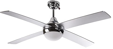 DEMA Deckenventilator Ventilator Granada silber Ø 130 cm mit Lampe + Fernbedienung 130 Watt