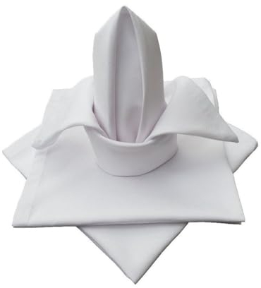 Lemos Home Hochwertige Stoffserviette Tischtuch 4 Stück aus 100% Baumwolle Kollektion Konzept, Farbe & Größe wählbar (Stoffserviette 4er Set - 45x45cm, Weiß)