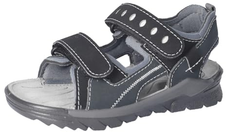 RICOSTA Jungen Sandalen TAJO, Kinder Sommerschuhe, Weite: Mittel, waschbar, Outdoorsandalen, Klettverschluss, schwarz/grau (090), 25 EU