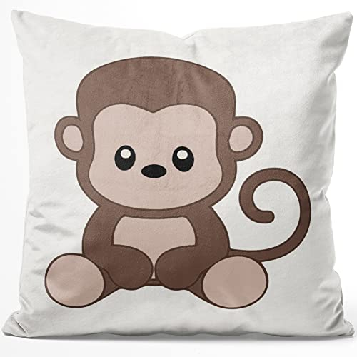 JUNIWORDS Kissen, AFFE, 40 x 40 cm, Flauschig Samtweich Weich