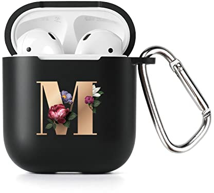 AKABEILA Hülle für AirPods Weiche TPU Schutzhülle Stoßfest AirPods 2 1 Hülle mit Muster Karabiner Stilvolle Schutzhülle AirPods 1st 2nd Generation 2016 2019