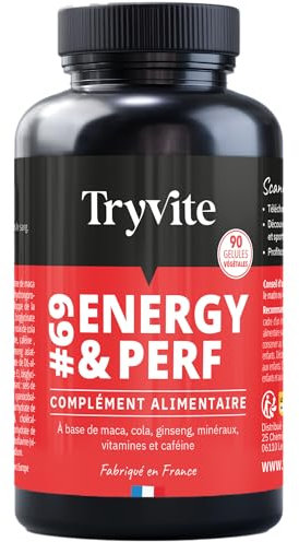 Formule Testo Homme | Performances Masculine | Vigueur Energie Endurance | 90 Gélules Pour Circulation Sanguine | Ginseng MACA - COLA -vitamines et minéraux | TRYVITE ENERGY&PERF