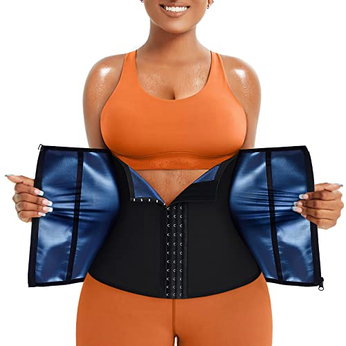 Junlan Bauchweggürtel Waist Trainer Damen Schwitzgürtel Zum Abnehmen Korsett Damen Bauchweg Fitness Gürtel Taillenformer Schweiß Ab Gürtel Taillen (schwarz, Large)