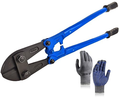 SPENDINS Bolzenschneider, 61 cm, mit gesenkgeschmiedeten Klingen aus Cr-Mo-Legierungsstahl, Schnittkapazität 10 mm, mit ergonomischem Griff, robuster Metallschneider für Bewehrungsstäbe, Ketten,