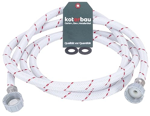 KOTARBAU® Waschmaschinen Zulaufschlauch 2,5M x ⌀ 13 mm Panzerschlauch Spülmaschine Schlauch 3/4 Zoll Bogen/Gerade Geschirrspüler Ersatzteile Zulaufschlauch mit Dichtung Wasserzulaufschlauch