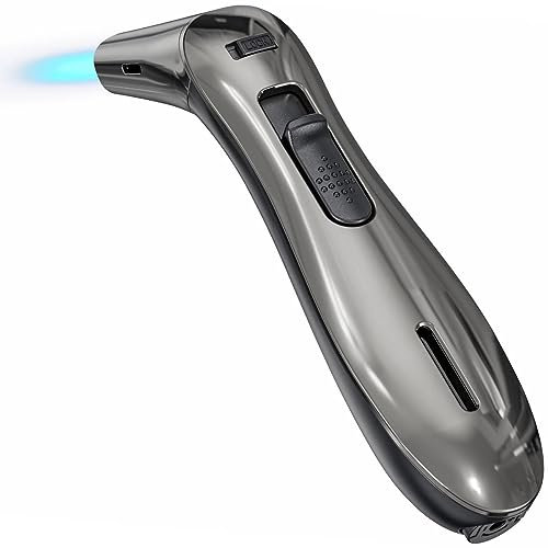 Jet Flame Torch Feuerzeug mit großer Reichweite, verstellbar, winddicht, Geschenkfeuerzeug, Butan, nachfüllbar, for Kerze, Herd, Herd, Küche, Grill, Camping (Gas nicht im Lieferumfang enthalten) ( Col