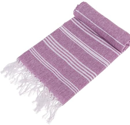 IDEAL TREND Fouta Relax Weiß Lilanes Fouta-Hamamtuch 80x170 cm Strand Sauna XL Spa Picnic