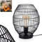 Tischleuchte Oravi, moderne Tischlampe aus Metall in Schwarz, Nachttischlampe mit Schirm in Gitter-Optik, Höhe 27,5 cm, mit An-/Ausschalter am Kabel und Lichteffekt, 1 x E27, ohne Leuchtmittel