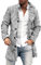 LOIJMK Männer Plus Größe Winter Mantel Kragen Langarm Gepolsterte Jacke Vintage Verdicken Mantel Schaffell Jacke Kurze Hose Herren (Grey, M)