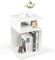 COSTWAY Table d’Appoint, Bout de Canapé de Salon en Forme ‘S’ avec 2 Casiers Ouverts, 3 Étagères Design Géométrique Compacte, Blanc, pour Salon, Chambre