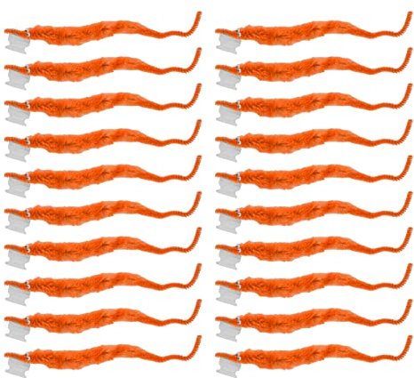 20 Stück Pelziger Wurm aus Weichem Plüschmaterial, Niedlicher Stil, Kompakt, Tragbar, Flauschige Würmer Partys (Orange)