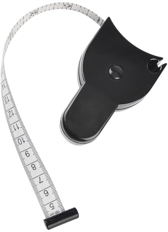 Genaue Körpermaße Fikiro Sportmaßband Einziehbare Druckknöpfe MaßBand KöRper Ergonomisches Körpermaßband für Maßband zum Messen von Körperumfängen Leicht zu tragen und vielseitig(Schwarz)