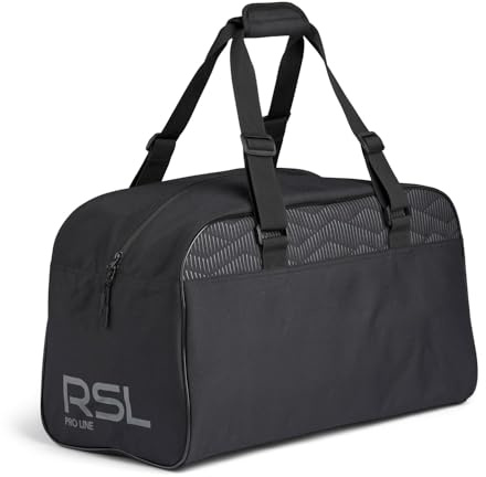 R.S.L. RSL Sport-Tasche Duffel Bag | Pro Line | für z. B. Badminton, Federball, Tennis, Squash, uvam., Schwarz
