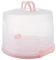 SENENQU 10 Inch Plastic Large Cake Box, Airtight Cake Carrier with Handle and Lid, Tall Cake Storage Container Portable Cake Holder for Pies Cookies Cakes Party – Pink