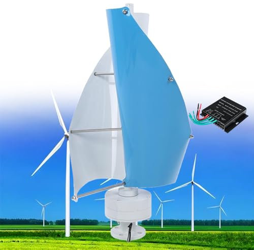 Aerogenerador de 12000W, 12V 24V 48V Turbina Eólica Vertical de Eje Helicoidal de Levitación Magnética, Generador de Imán Permanente Trifásico, para Casa, Terraza, Chalet o Autocaravana,D-24V