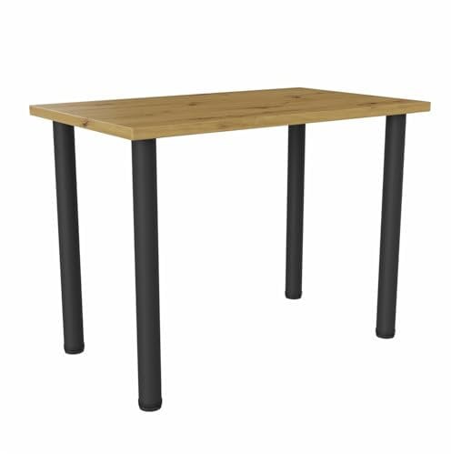 PLATAN ROOM Esszimmertisch Boston 80 x 60 cm, 100 x 60 cm Esstisch, Küchentisch, Bürotisch, Schreibtisch Kleiner Tisch Computertisch Eiche Artisan, Weiß (Artisan mit schwarzen Beinen, 100 x 60 cm)