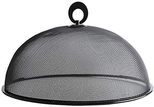 Food Covers Table Food Net Cover Iron Round Food Domes, 30cm Food Cover, Mesh Food Net Cover Fly for Food, Anti-Flies, Anti-Cockroaches, for Kitchen Outdoor Picnic (Black)