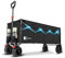 Sunula 400L Folding Festival Trolley, 440LB Capacity Heavy Duty Collapsible Beach Wagon with Big All-Terrain Wide Wheels, Drink Holders, Brake, Foldable Outdoor Cart for Garden Camping, Black
