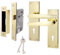 EAI Polished Brass Door Handle Key Lock Set | 1 Pair Internal Keylock Handles with Lock (64mm) | Straight Pattern