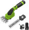 FOONNUN Cisaille Sculpte-Haie et Taille-Herbes sans Fil 7,2V, Cisaille à Gazon avec 2 Lames, Largeur/Longueur de Coupe 9,3 cm/17 cm, Poignée Rotative à 180°avec Batterie 2000 mAh, Câble de Charge