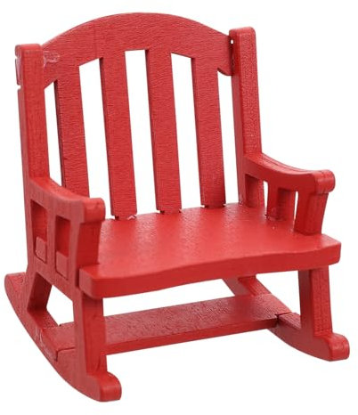 BESPORTBLE Mini Holz Schaukelstuhl Maßstab Miniatur Puppenhaus Dekoration Retro Holzstuhl Modell Für Miniature Szenen Hauszubehör