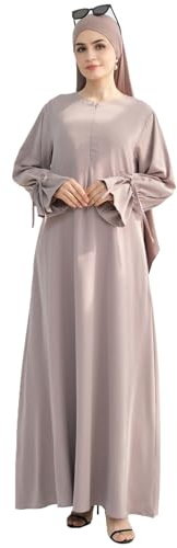 Jazvano 1pc Einfarbige Damen-Abaya Muslimische Dress Abaya Kleidung für Frauen