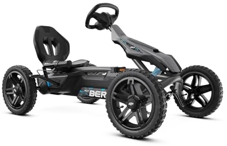 BERG Rally DRT Pedal-Gokart Schwarz | ab 4 Jahre | Gokart für Kinder | Tretfahrzeug für draußen | Hochwertiges Kinderfahrzeug für Jungen und Mädchen