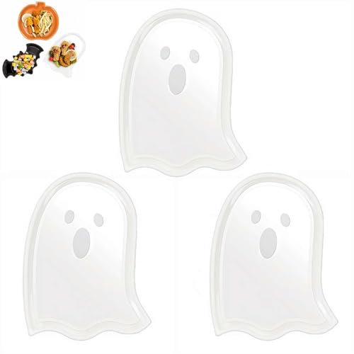 3 bandejas de plástico para servir de Halloween, calabaza, fantasma, murciélago, postre, dulces, aperitivos, platos para servir, vajilla festiva, suministros de fiesta para postres, frutas y dulces
