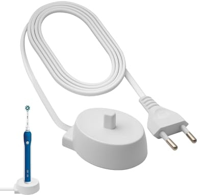 Chargeur De Brosse À Dents Électrique pour Oral-B Modèle 3757 : Étanche IP67 par Induction, Compatible avec Pro, Smart, Genius, Vitality, IO, Voyage Compact avec Câble 100 Cm EU