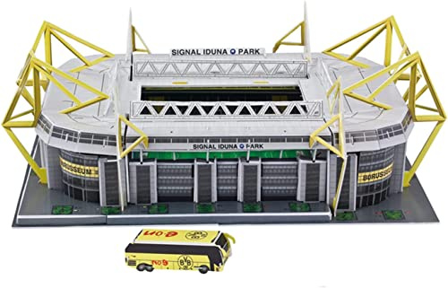 Klassisches Fußballstadion-Puzzle, 3D Puzzle Bauspielzeug Modell Iduna Signal Park Stadion Westfalen Fußballfan