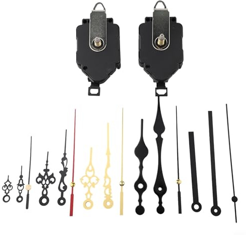 Glomc Jumping Seconds Pendelmechanik-Set, Metall-Uhr für Wanduhr-Zubehör, Basteluhren, Reparaturen und Porzellan-Malprojekte (16 + 21 mm)