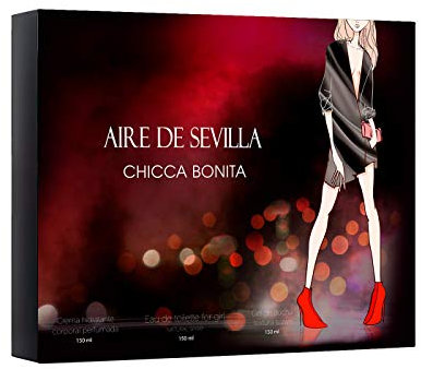 Set Perfume Chicca Bonita Aire de Sevilla - EDT, Crema Hidratante y Gel Exfoliante