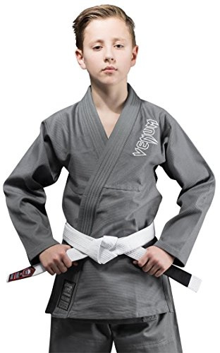 VENUM Contender Kids Kimono BJJ per Bambini, Unisex Bambini, Grigio, C00