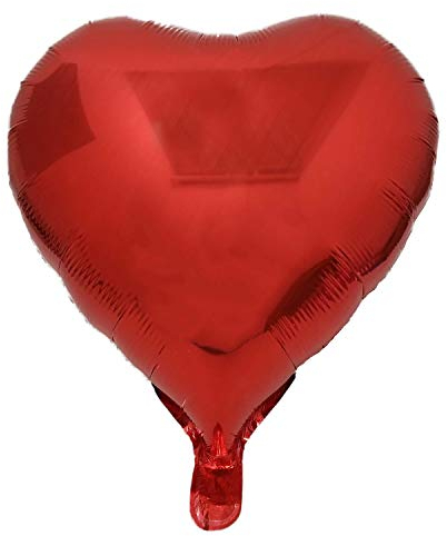Kopper-24 Folienballon Herz 45 cm Luftballon Hochzeit Helium Ballon 18 Zoll Heliumballon Heart Love Valentinstag Herzballon XL Geburtsatag Party Deko Dekoration bunt JGA Folie Sterne (rot)