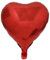 Kopper-24 Folienballon Herz 45 cm Luftballon Hochzeit Helium Ballon 18 Zoll Heliumballon Heart Love Valentinstag Herzballon XL Geburtsatag Party Deko Dekoration bunt JGA Folie Sterne (rot)
